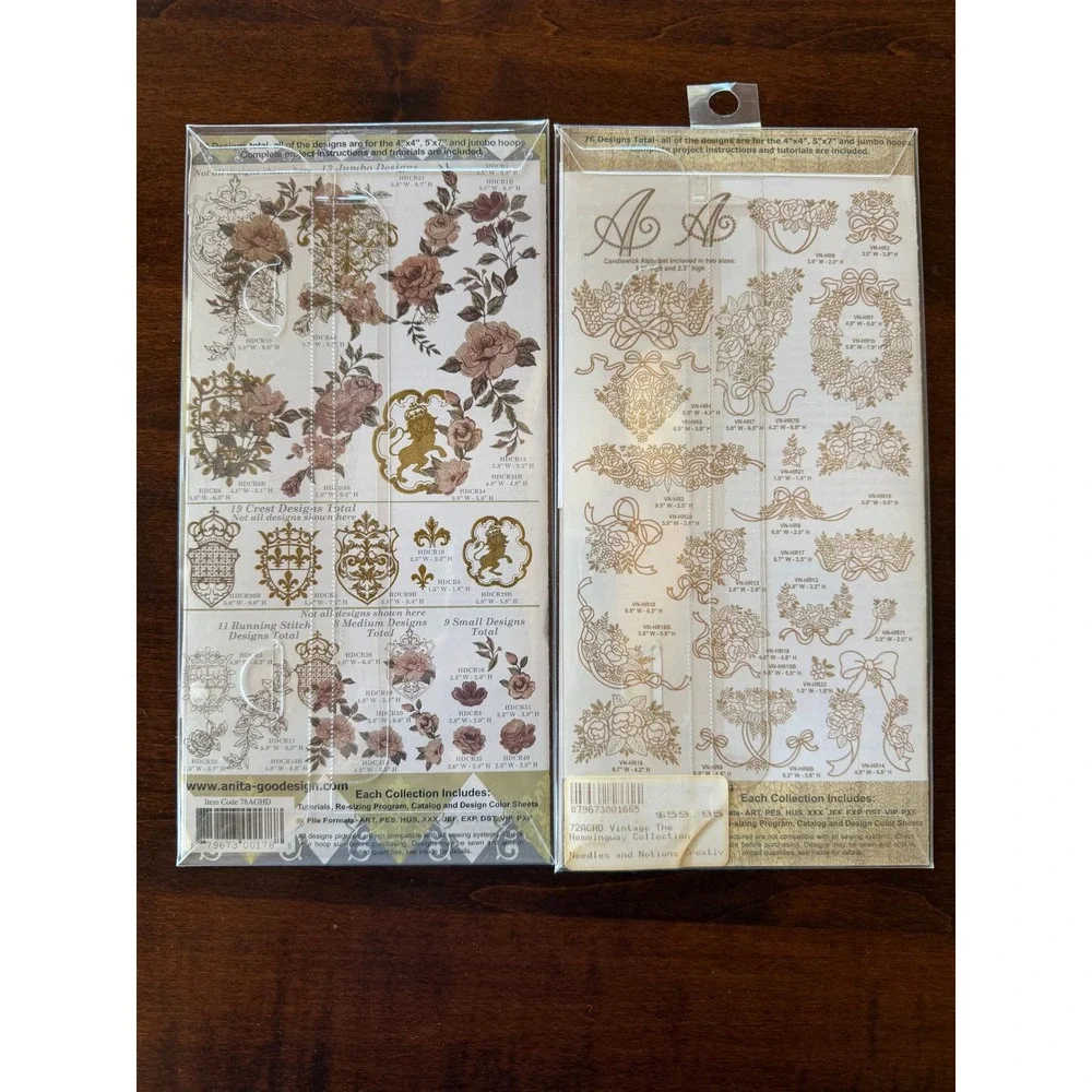 Anita Goodesign Machine Embroidery CD Lot NEW SEALED Designer Roses II Hemingway